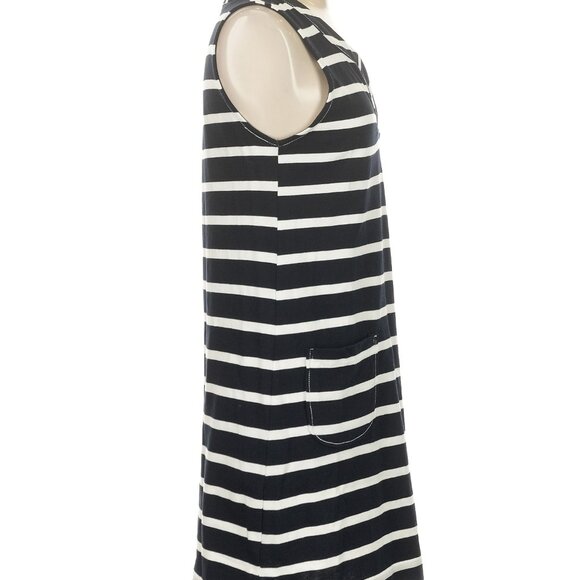 Philosophy Navy Striped Cotton Blend Dress - Picture 6 of 8